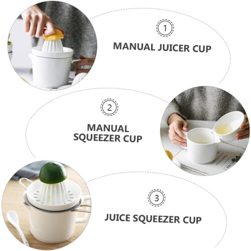 Manual Citrus Juicer Ceramic Lemon Squeezer Cup Easy Clean MultiFruit Durable Kitchen Tool 1