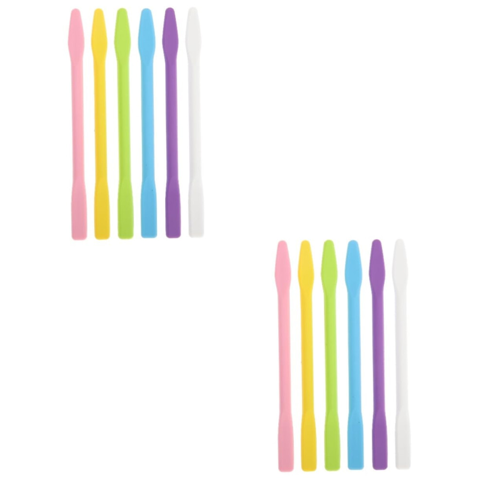 Silicone Stirring Rod 12Piece Set For Makeup Mixing Paint Resin Reusable Spatula Sticks For Crafts Facial Cream 9347817319613