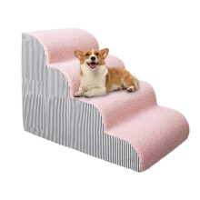 Stairs for Small Dogs Large Pink Indoor Outdoor Use Couch Bed Steps Vehicle Ramp Puppy Couch Ladder For Sofa Chairs SUV