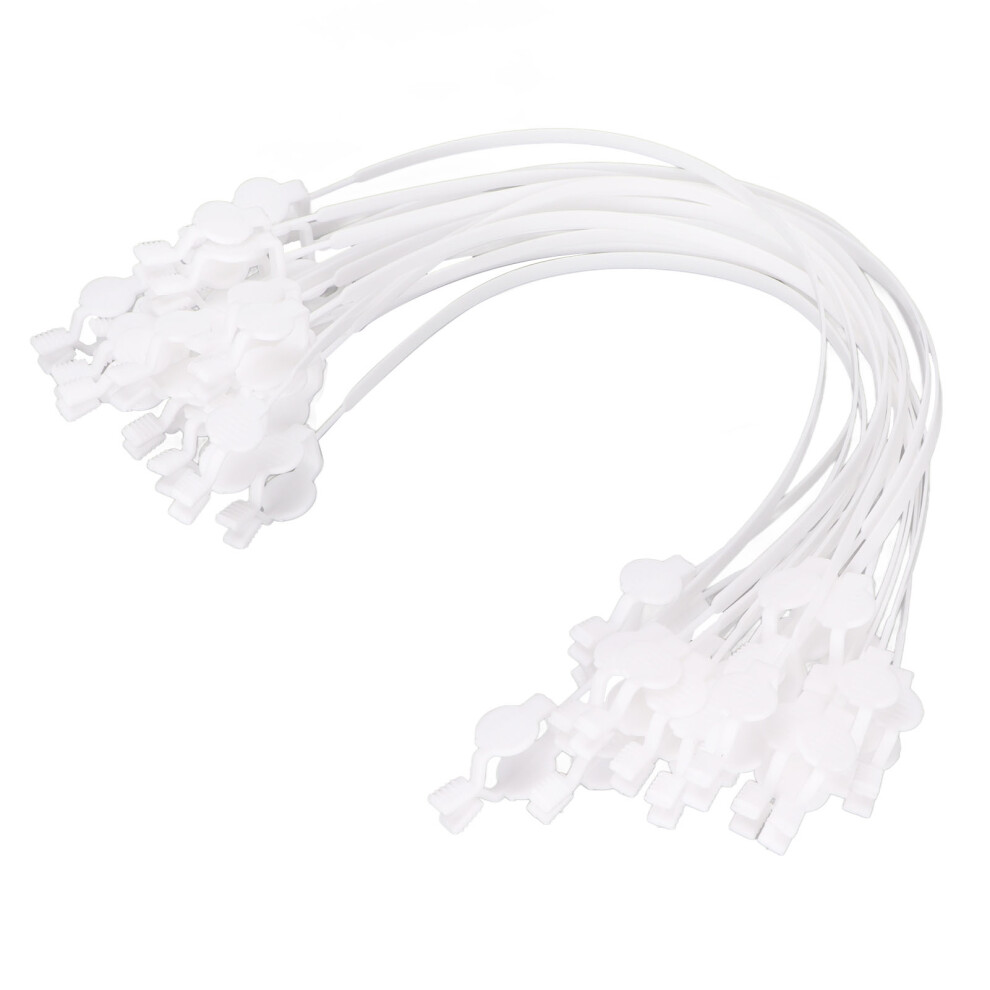 White 20Pcs Plastic Dental Bib Clips Elastic Double Ended For Oral Care