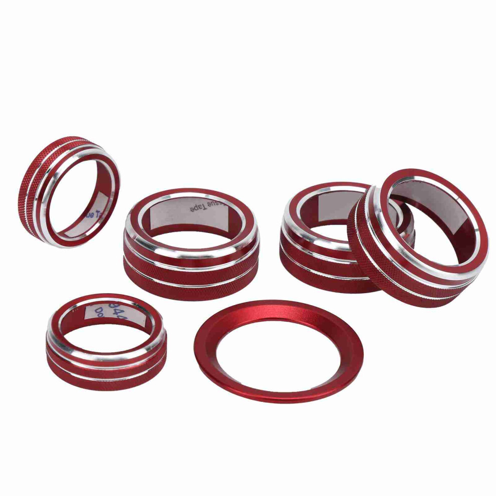 6Pcs Aluminum Audio Knob Cover Set For Honda Accord 2018-2020 Red 9391378061030
