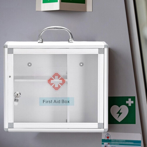 Lockable WallMounted Aid Box Model M With Key For Workplace Use Medium Size 2