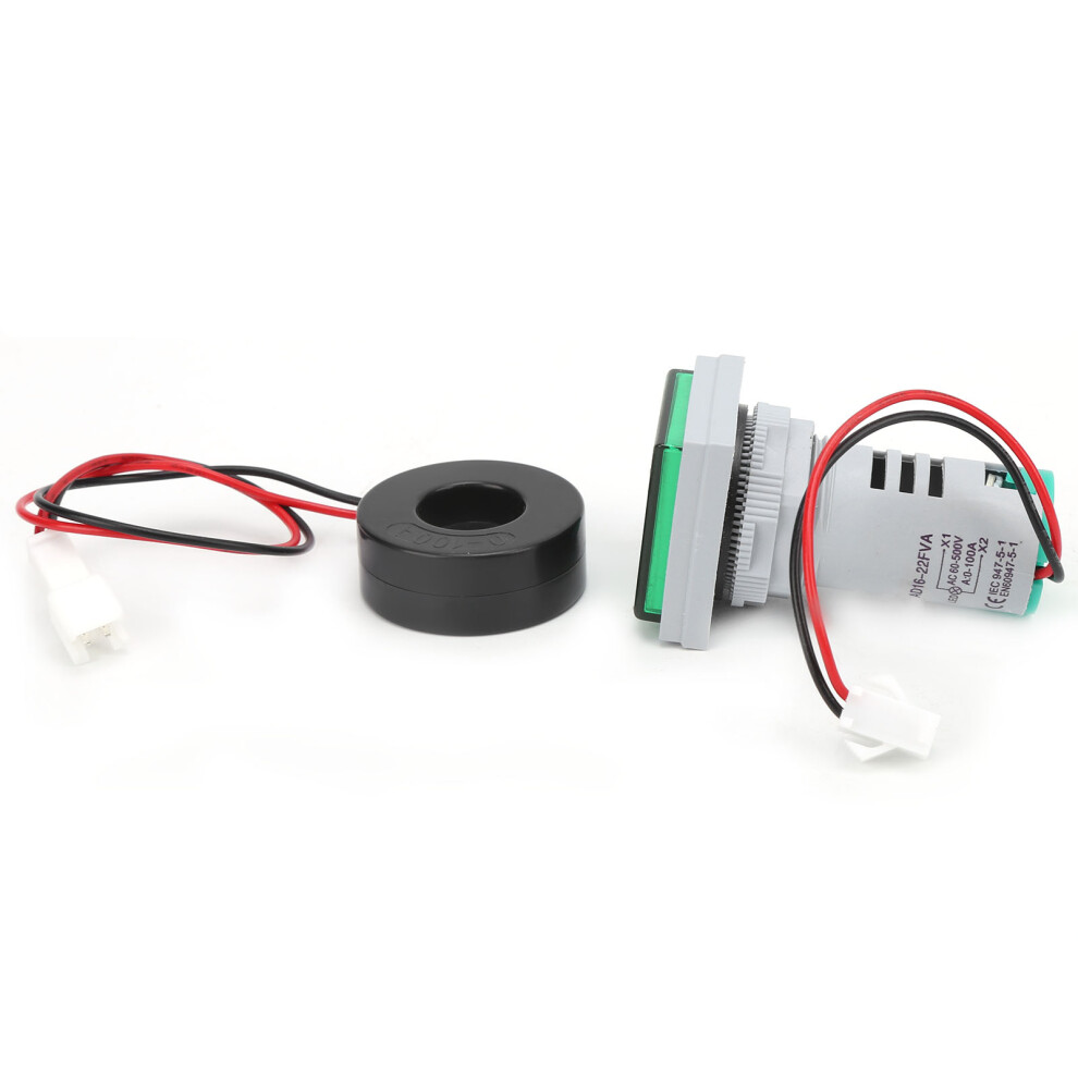 Ad16-22Fva 2In1 Voltage Current Meter, Ac60-500V, 0-100A, Green 8491378062295