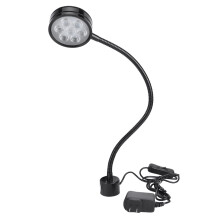 Luminária LED à prova d'água com haste flexível ajustável e magnética, construída em liga de alumínio, ideal para tornos, fresadoras,