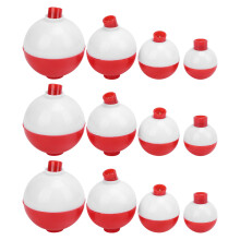 12 pièces de flotteurs Snap-On en ABS rouge et blanc - 1,0-1,75 pouces