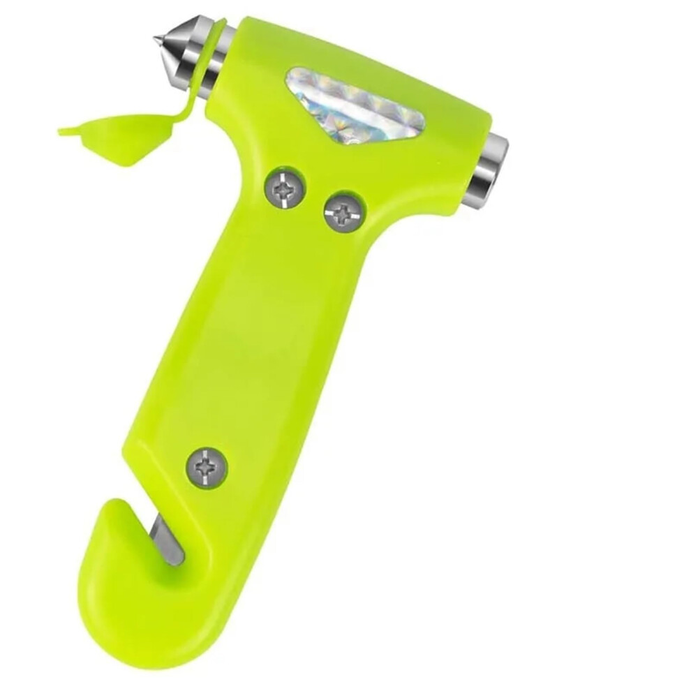 2In1 Hammer Window Breaker Car Emergency Tool 1 Piece Green 9199774406284