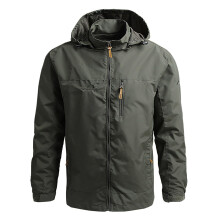 Cycling Jacket AllWeather Men's Leisure Lightweight Transition Jacket Pilot Blouson Style With Zip Standup Collar Army