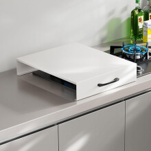 Gas Stove Cover with NonSlip Footpads, Universal Hob Protector Plate for Extra Countertop Space, White 35x45x9cm