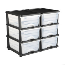 Tiroirs de Rangement en Plastique-Duoku-Lot de 2-Tour Ă 6 Tiroirs-Organiseur Ă 3 Niveaux avec Bacs pour Fournitures de Bureau
