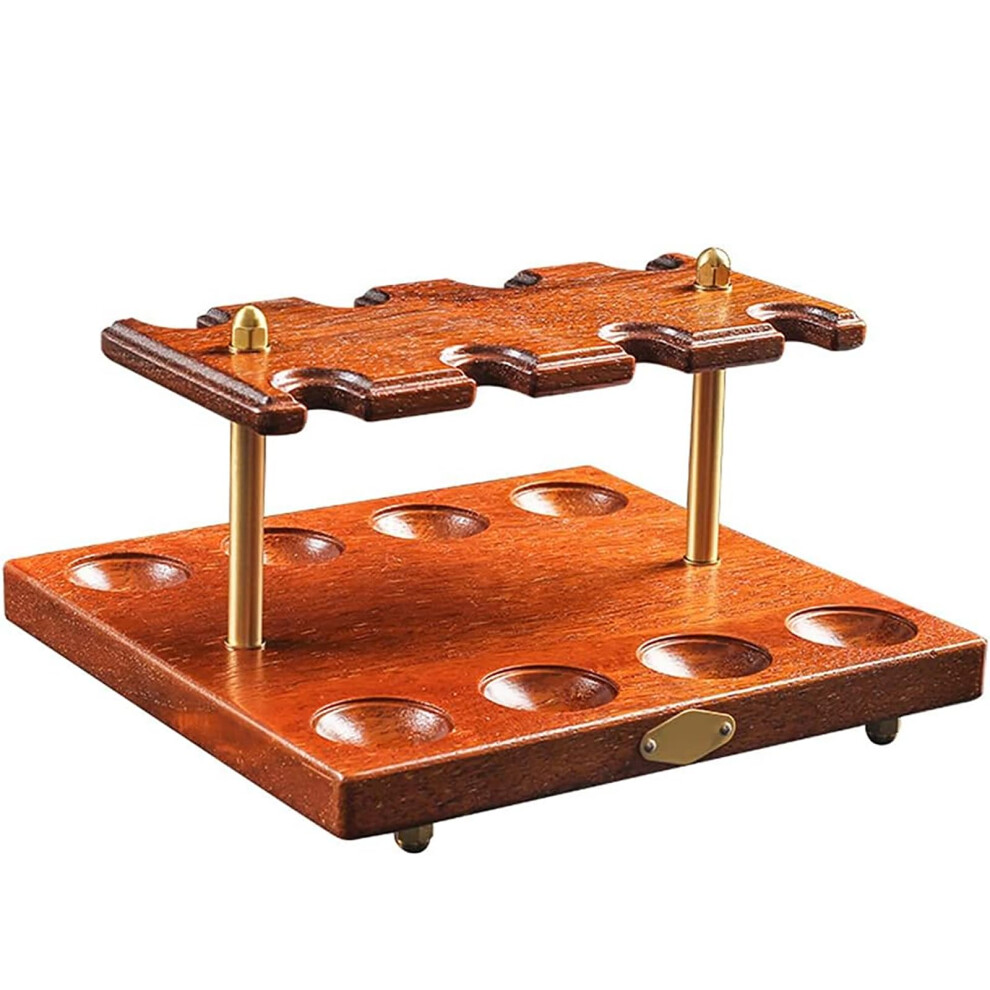 Wooden 8 Tobacco Pipe Stand Eight Pipe Capacity, Wooden Pipe Stand Rack, Universal Pipe Holder, Decorative Smoking Accessory