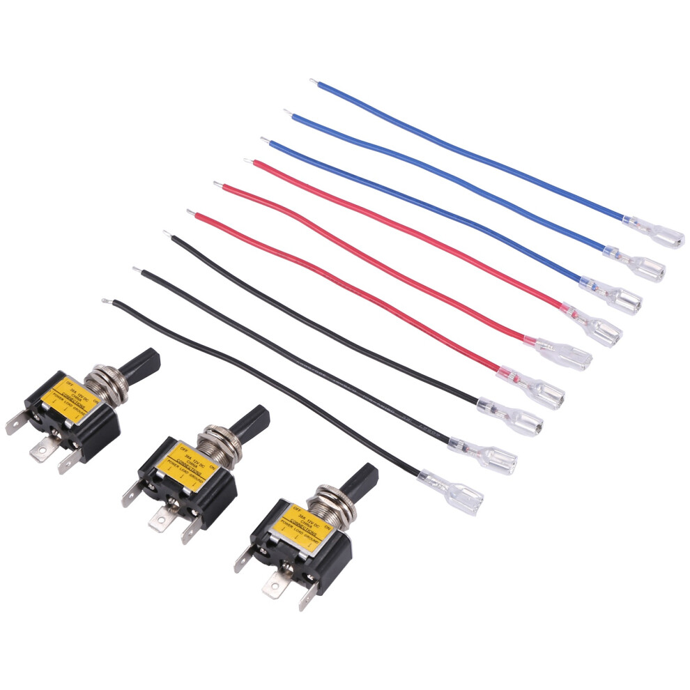 3Pcs Off Rocker Ed Toggle 30A 12V Spst 2 Position 3 Pin Led Wired For Car Boat Automotive Light 6132966224894