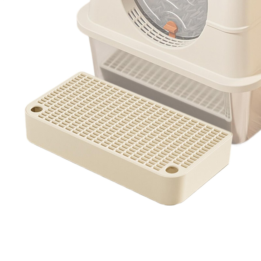 Litter Box Step 32x16x4cm, Pet Ramp With Filter, Portable Easy To Clean Cat Pedal Stool, For Small Senior Cats, Khaki