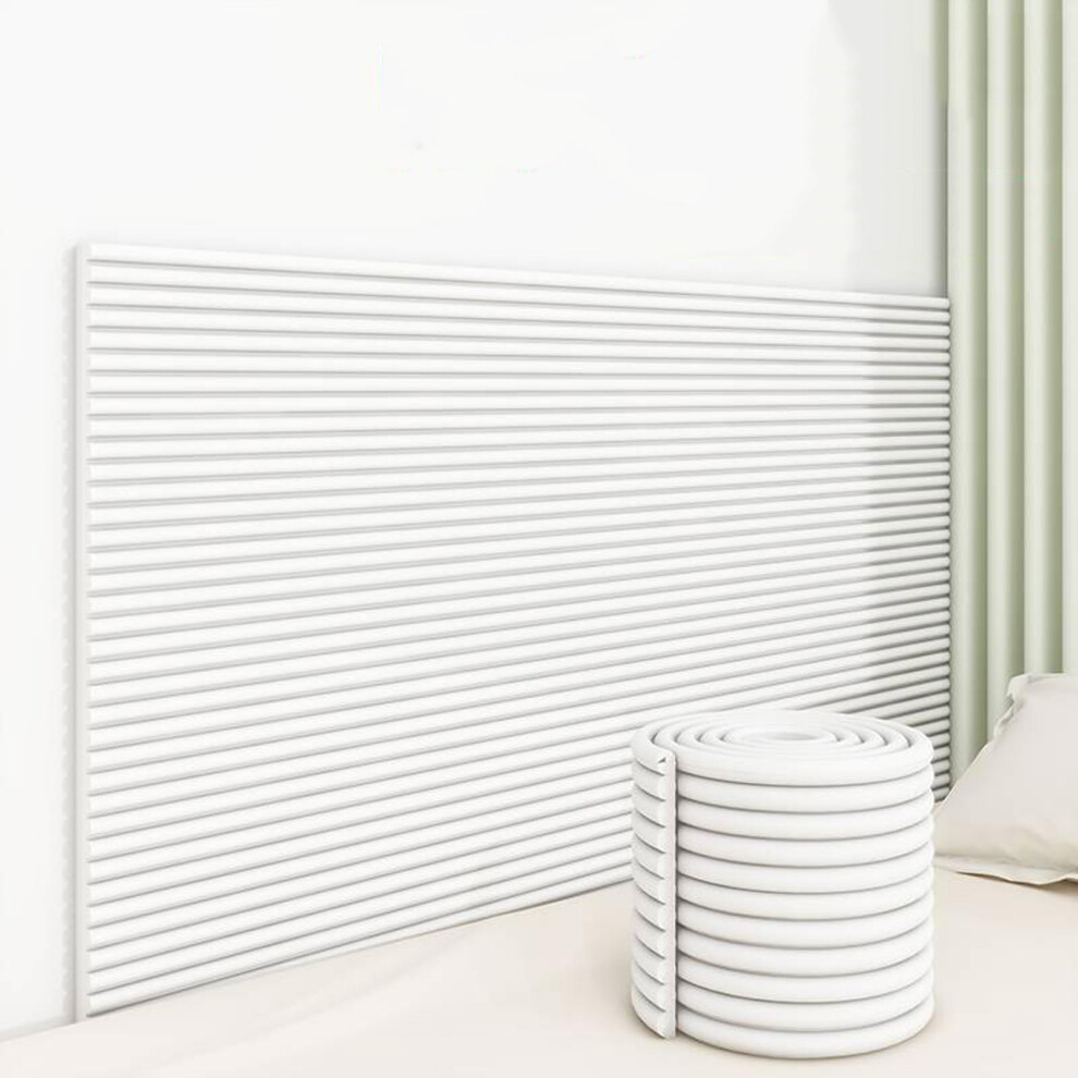 Kids Wall Padding Upholstered Selfadhesive Panels Anticollision Waterproof For Bedroom Playroom White