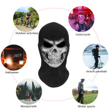 Halloween 3D-Skelettmaske, Ganzgesicht-Geister-Cosplay-Kostüm, Baumwoll-Elasthan
