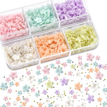Künstlerische Eleganz: 3D-Nagelblumen mit Lichteffekt, Strassverzierungen, Sortiment für DIY-Frühlings-Acryl-Nagelkunst, für empfindliche Haut