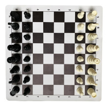 International Chess Set with Plastic Chess Pieces, Roll Up Chess Mat and Retractable Chessboard for Mental Exercise Games, Durable Lightweight Design