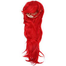 Lange, spiralförmig gelockte Cosplay-Perücke mit Pony, verstellbaren Trägern und elastischem Innennetz für Halloween und Festivals,