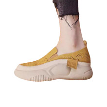 Mocassini da donna, tomaia in pelle, design traforato, scarpe comode da infilare con suola antiscivolo, suola flessibile, traspirante, leggera,