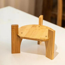 Wooden Beverage Dispenser Stand with Stable Round Base for Parties, Water Jugs and Drinks 17cm