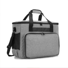 Sewing Accessories Bag Ergonomic Handle Closures MultiLayer Craft Tool Organizer For Home And Travel Light Grey