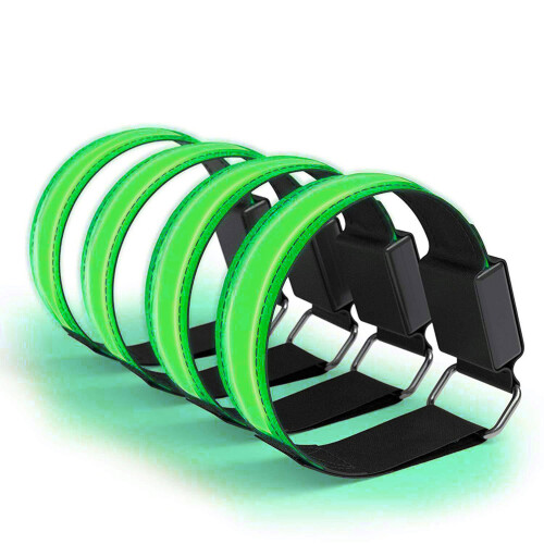 Adjustable USB Reflective Bands 4pcs for Cycling & Night Activities 1