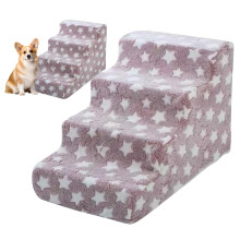 Dog Steps for Bed, Kitten Sofa Ladder, NonSlip Detachable Pet Stair, For Living Room Bedroom Vehicle Windowsill, Red