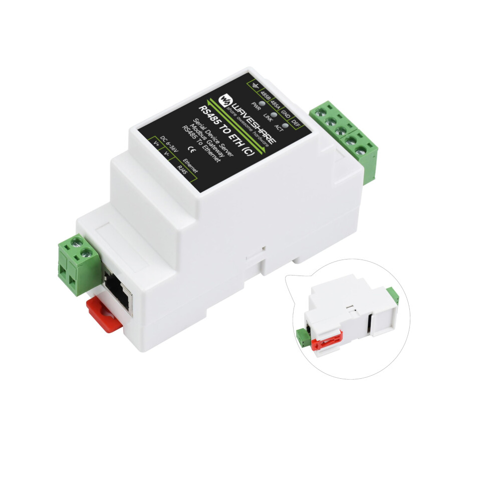 Rs485 Ethernet Converter Industrial Serial Server Modbus Gateway Railmount Bidirectional Data 9199774409599