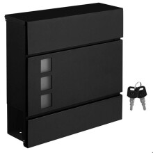 Buzón moderno con portada de revistas, tapa bloqueable, fácil de instalar, negro 12_0001642