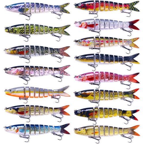 Wobblers 5Pcs Jointed Multi Section Crankbait Soft Lure With Treble Hook Sinking Casting Swimming Lure 2