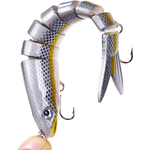Wobblers 5Pcs Jointed Multi Section Crankbait Soft Lure With Treble Hook Sinking Casting Swimming Lure 1