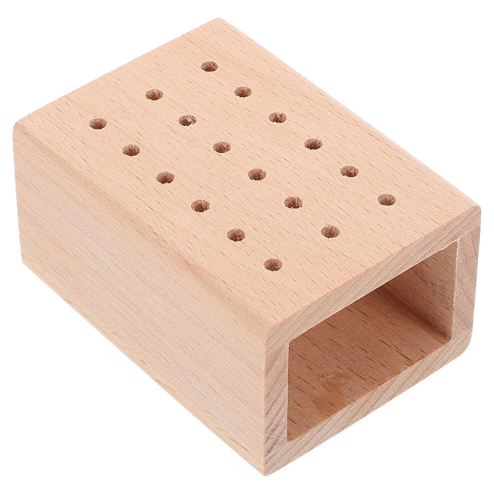 Nail Drill Bit Holder 18Hole Wooden Storage Stand Compact Nail Tool Organizer for Salon and Home