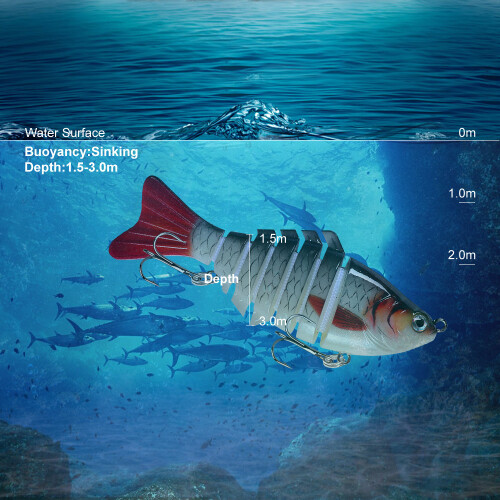 Swimbait multisegments à 7 segments multicolore, 10 cm, 15,5 g 2