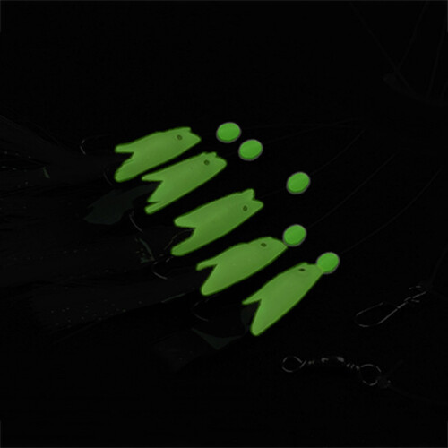 5 pezzi di perle luminose da pesca, 1,5 m, 10-20 g, 1/0-4# 2