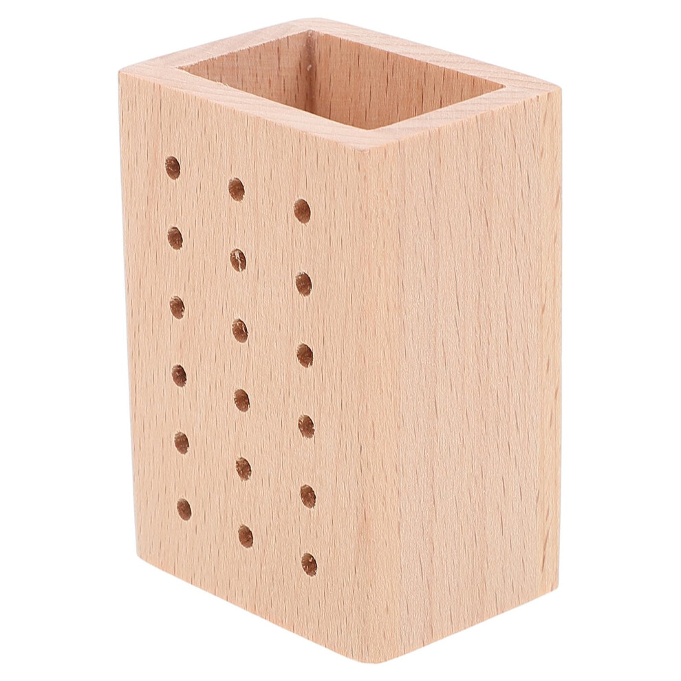 Compact Wooden Drill Bit Storage Block For Nail Salon Home Use Manicure Drill Bit Holder Easy To Clean