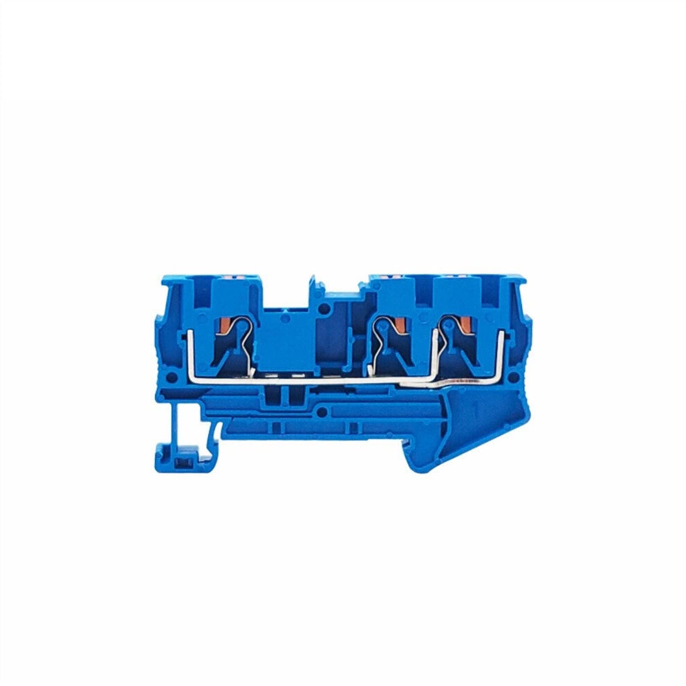 10Pcs Blue Pt4tw 3 Conductor Din Rail Terminal Block Pushin Wire Connector For Secure Mount 9187378711569