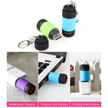 Mini Rechargeable LED Keychain Light 52x21mm Waterproof 0.5W