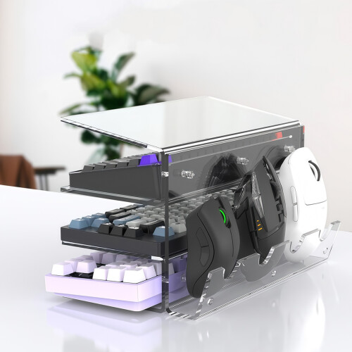 Keyboard Stand for Desktop 3 Layer Acrylic Stand Gaming-Black 1