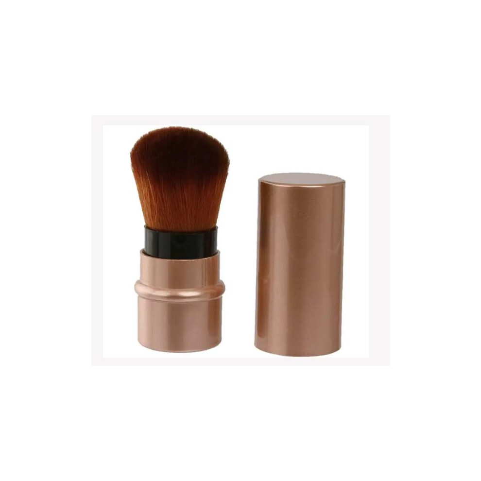 Professional Makeup Foundation Brush, Travel Size Retractable Kabuki with Aluminum Tube, Silky Bristles for Blush Bronzer Powder Application, Compact