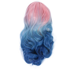 Accessoires für Rollenspiele: Lockige Pferdeschwänze in Rosa-Lila-Blau-Farbverlauf mit atmungsaktivem Netz für einen eleganten, dynamischen und