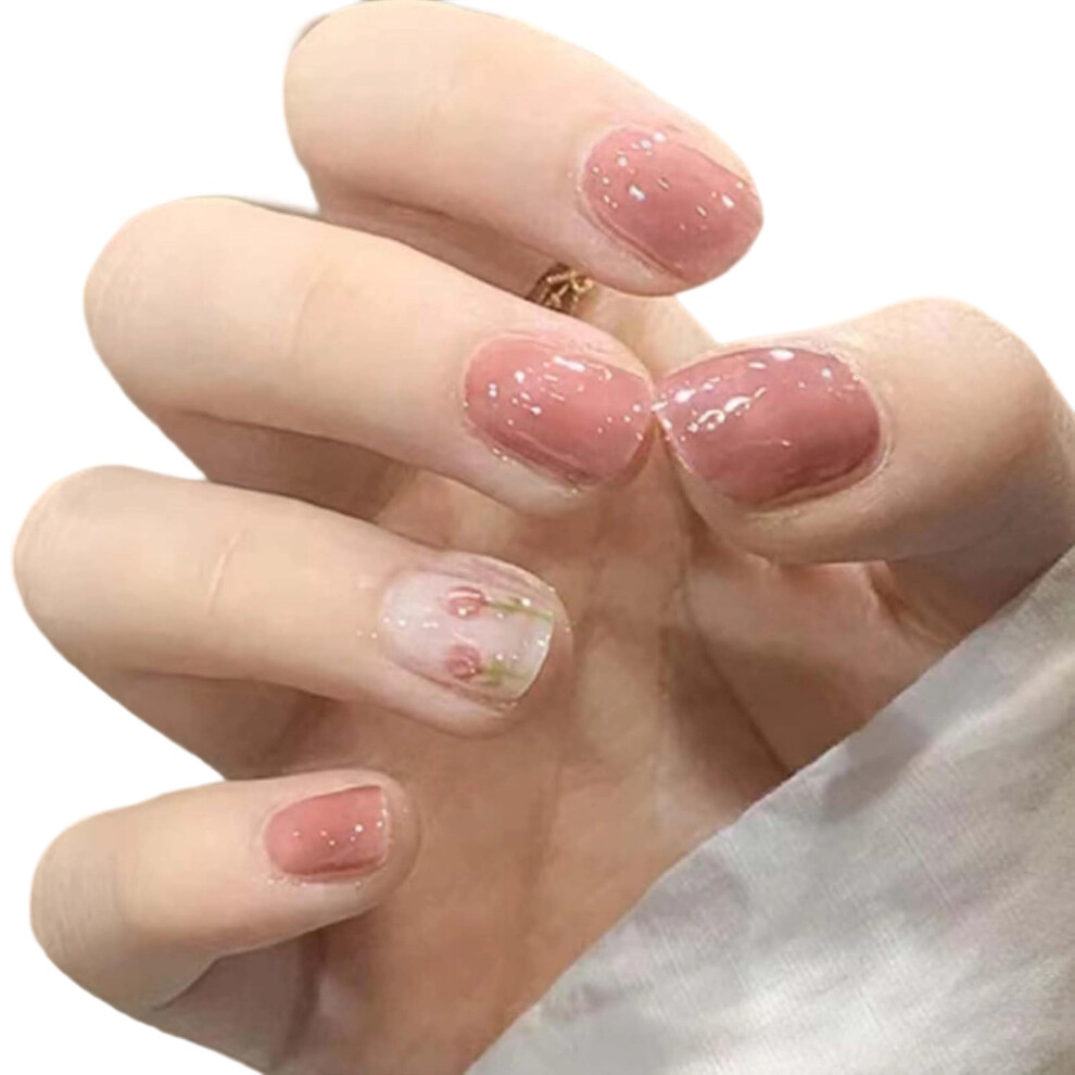 Reusable False Nails, Artifical Acrylic Fake Nails With Rhinestone Design, Suitable For Various Occasions And Perfect For Nail Fashion, 24 Pieces