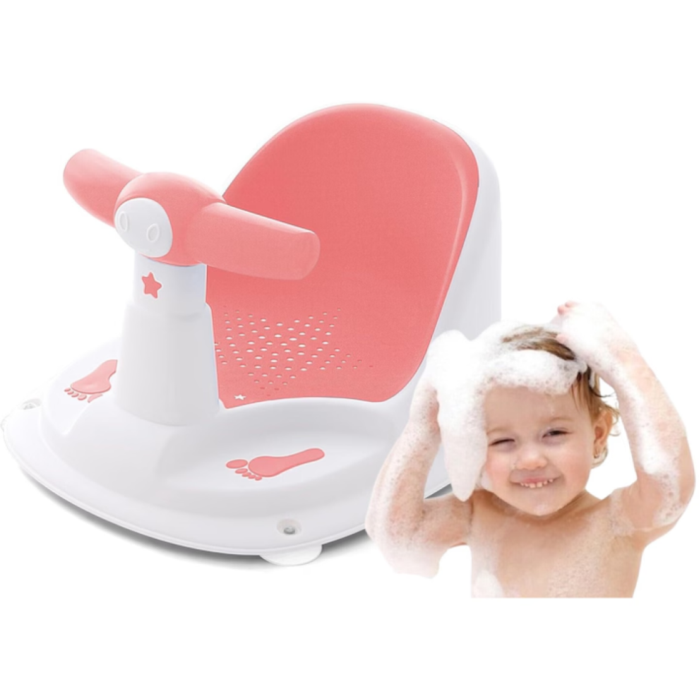 Toddler Bath Seat for Infant Bathing Routine, Safe Infant Bathtub Chair with 360 Stable Toddler Bath Chair and One-Touch Button, Baby Bath Seat