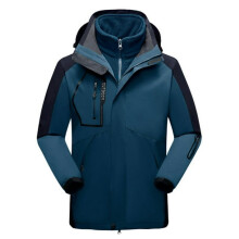 Hooded Raincoat for Men, 3 in 1 Ski Jacket with Windproof Waterproof Breathable Winter Coat, Fleece Lined Warm Inner Layer Featuring Adjustable Cuffs