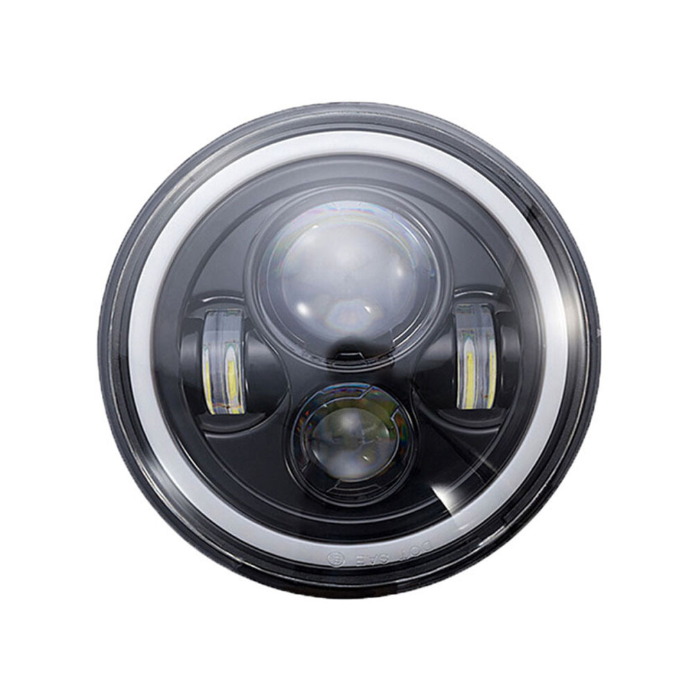 Led Head For Motorcycles, Halo Drl 7Inch Round Headlights With Beam Projector, Waterproof Shockproof High Brightness Low Power Consumption Light 9448196816356