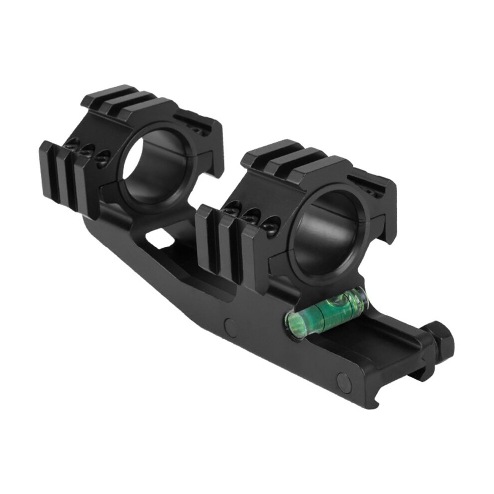Cantilever Scope Mounting 30Mm / 25.4Mm Rings With Bubble Level, 3Side Extended Rail Mount, Tactical Dual Ring Bracket Black 9199774411196