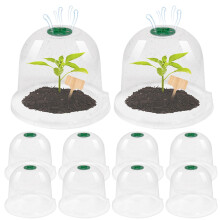10pcs 181816cm Garden Cloche Plant Protection Domes with Adjustable Ventilation and SnailProof Shield