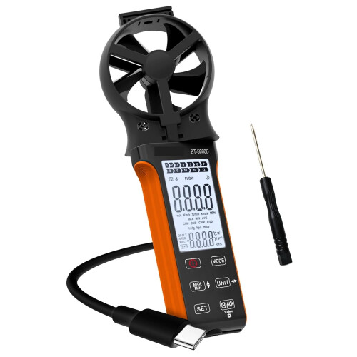 Handheld Anemometer CFM Wind Speed Meter Waterproof Touch Button Gauge Air Velocity Device DVPPS05 1