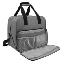 Sewing Machine Bag Portable Tote Universal Carrying Case 15 X 11.4 X 14.2 In Large Capacity With Pockets Purple and Grey