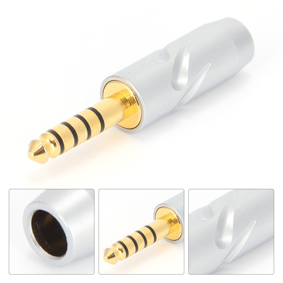 4.4Mm 5-Pole Balanced Audio Plug Replacement For Headphones Silver 8031378085285