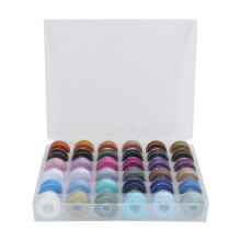 Sewing Thread Bobbins Set Assorted Colors Multiple Sewing Machine Pre Wound Bobbins Reusable Polyester Threads With Transparent Bobbin Case For DIY