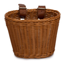 Kids Bike Basket Front Mount Brown, Compatible With Toddlers, Trikes, Balance Bikes, Scooter Accessory Kit